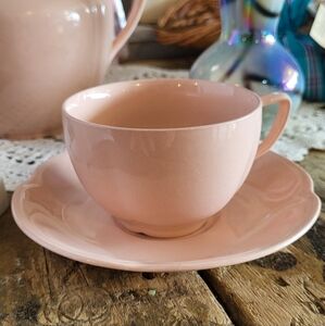 Vintage JOHNSON BROS Rosedawn Pale Pink Teacup and Saucer
